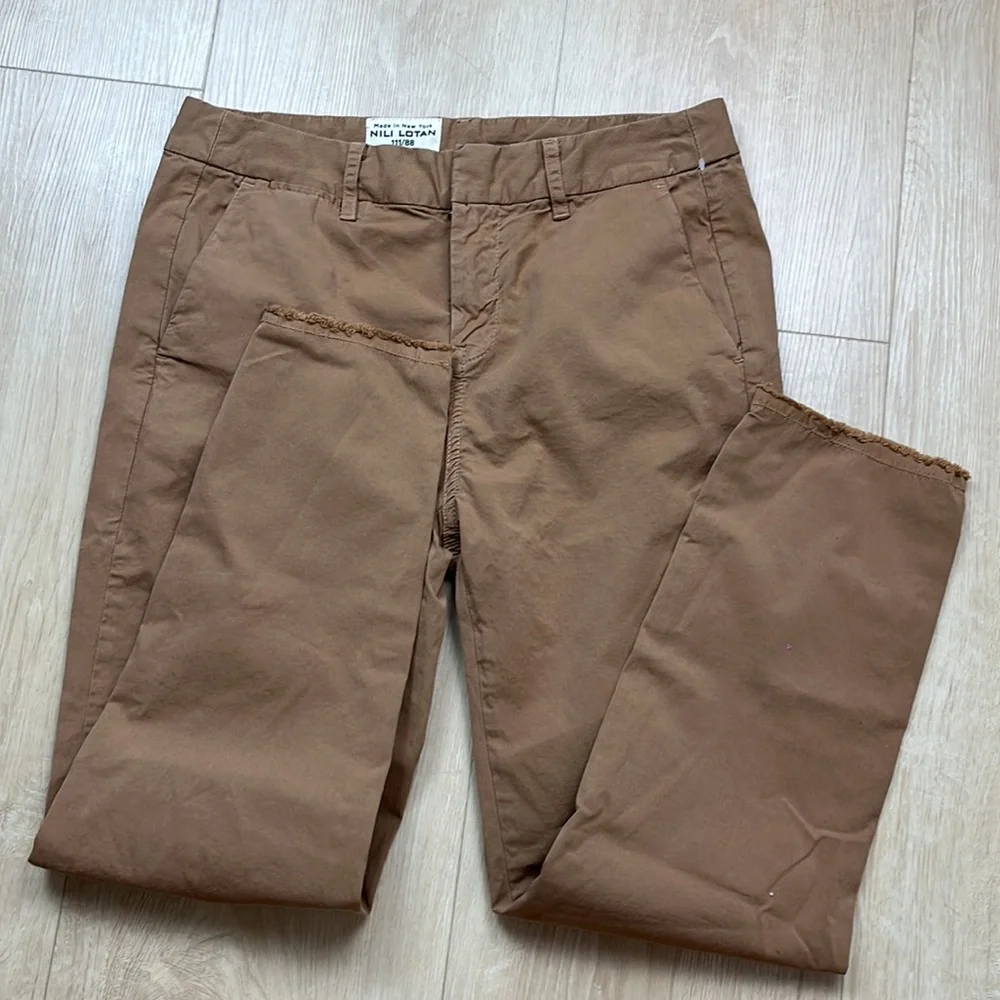 NEW! NILI LOTAN EAST HAMPTON PANT DARK BROWN, SIZE 2 0961